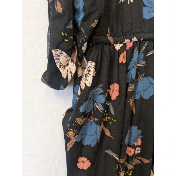 Torrid Floral Button Front Midi Shirt Dress Black Blue Pink Plus Size 1 - Picture 7 of 10